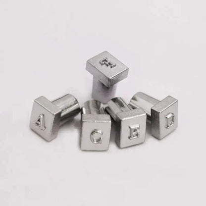 Rynx | Adjustable Metal Stamp Set for Leathercraft: Alphabet and Number Impressions