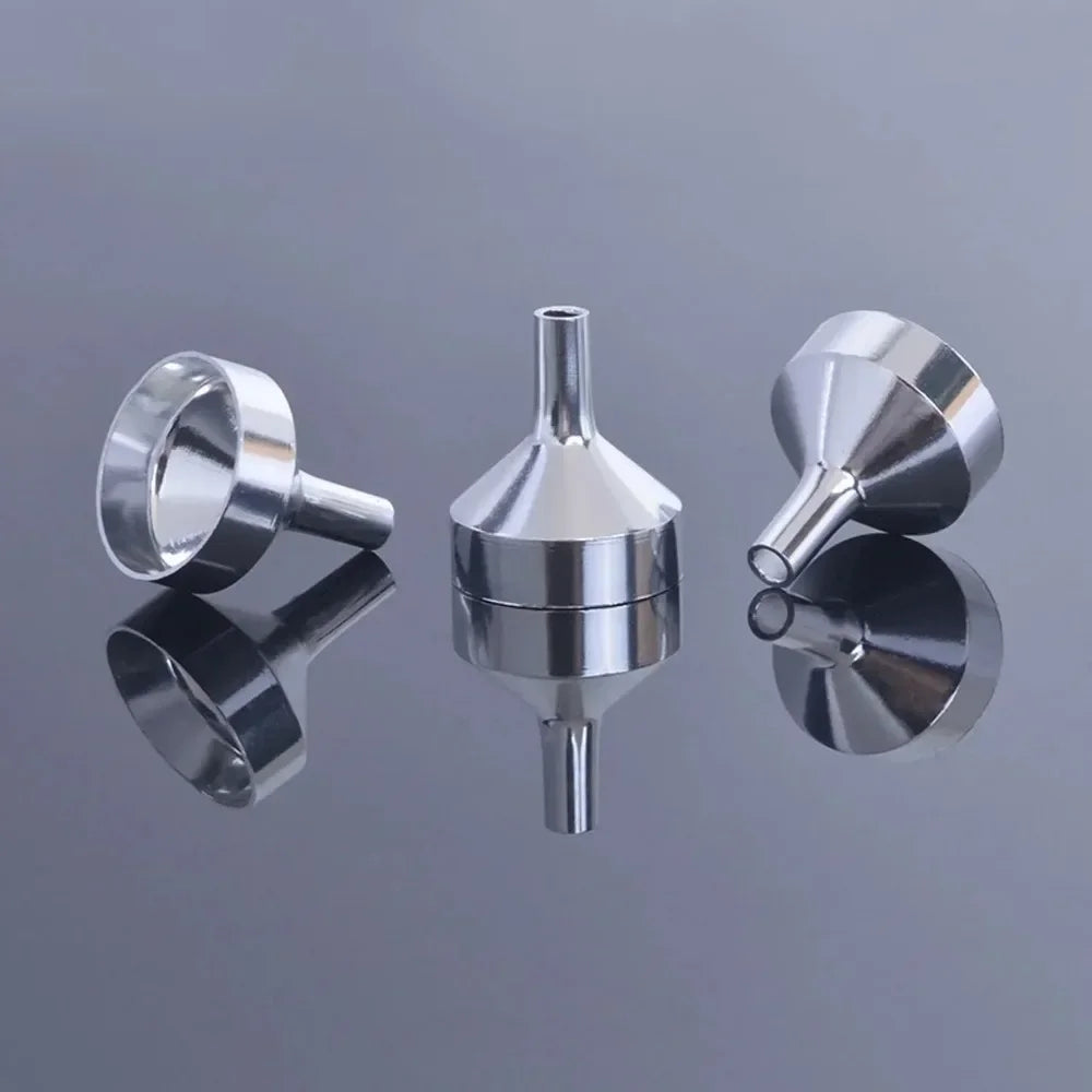 Rynx | 5Pcs Stainless Steel Mini Funnel Set - Kitchen Oil and Liquid Funnel with Detachable Filter, Wide Mouth for Canning Tools