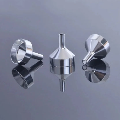 Rynx | 5Pcs Stainless Steel Mini Funnel Set - Kitchen Oil and Liquid Funnel with Detachable Filter, Wide Mouth for Canning Tools