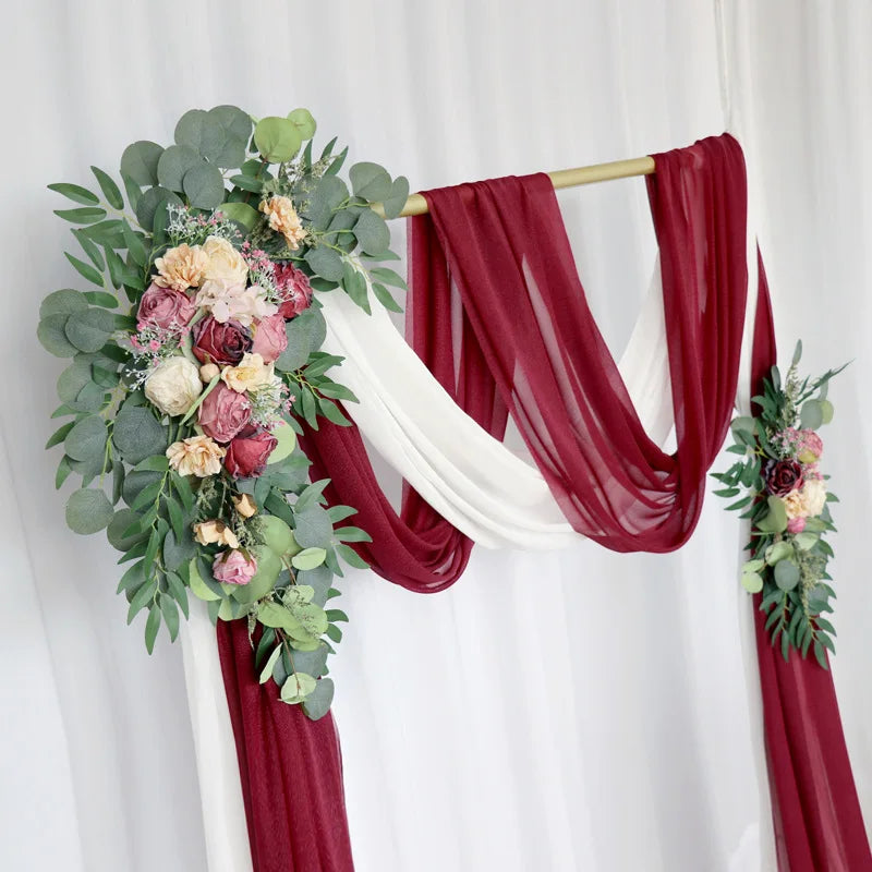 Rynx | Dusty Rose Wedding Arch Flower Decoration for Country Wedding Ceremony Floral Garland Reception Background Decoration