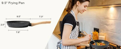 Rynx | SODAY 12 Piece Granite Nonstick Cookware Set - Induction Compatible Kitchen Pots and Pans