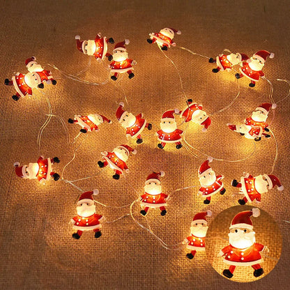 Rynx | 2M 20LED Santa Snowflake LED String Lights Christmas Decoration For Home Xmas Tree Ornament 2024 Christmas Kids Gift New Year
