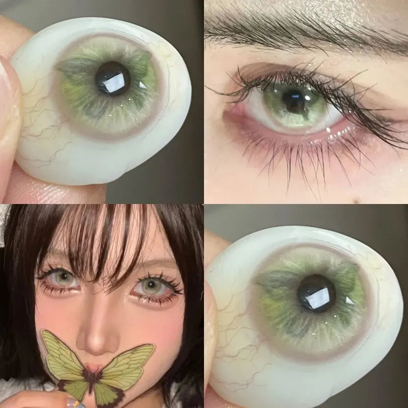 Rynx | 1Pair Lenses With Myopia Colored Contact Lenses For Big Eyes Green Blue Cosplay Pupils Degree Color Lenses Halloween