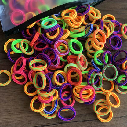 Rynx | 50/100pcs Colored Hair Ties for Kids: Elastic Hair Ties