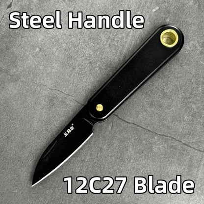 Rynx | SANRENMU 325S Pocket Folding Knife - Mini Key Outdoor Multi-Purpose Knife with 12C27 Blade and G10 Handle