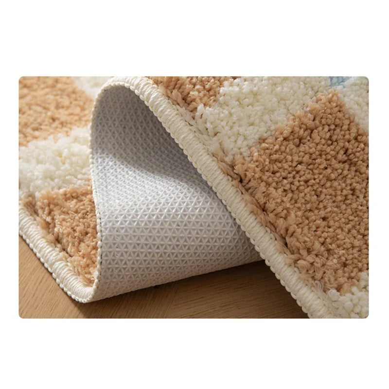 Rynx | Tufting Blue Stripes Bathroom Mat Bath Mat Long Living Room Rug Nightstand Rug Soft Bedroom Floor Tidy Pad Aesthetic Home Decor