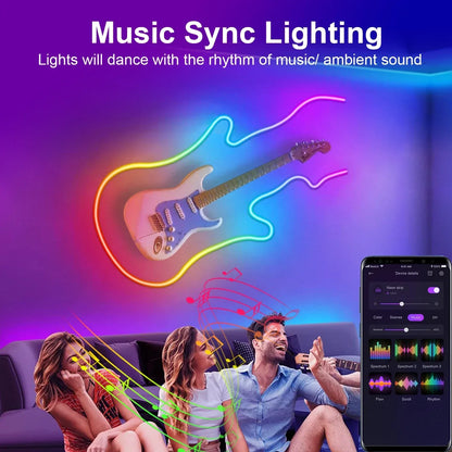 Rynx | - LED RGB strip - Neon ambiance - Music synchronization - USB - TV and bedroom decoration