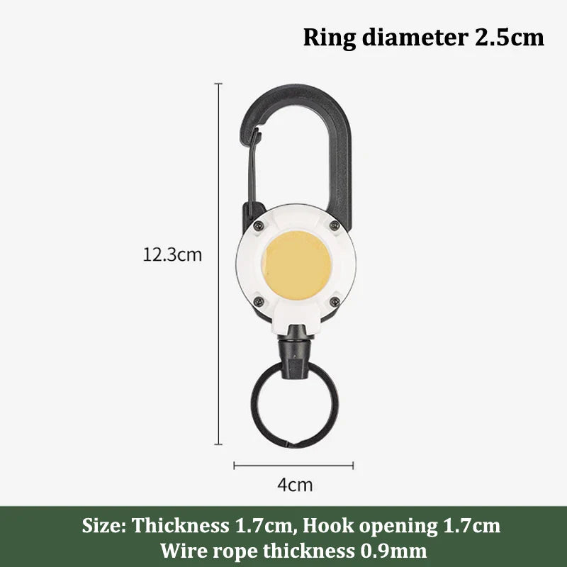 Rynx | Outdoor Retractable Keychain: Wire Rope Reel with Steel Cable Key Ring - Convenient Retractable Tool for Easy Access and Security