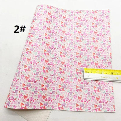 Rynx | Sparkling Pink Heart & Cloud Faux Leather Crafting Sheet - Ideal for DIY Projects