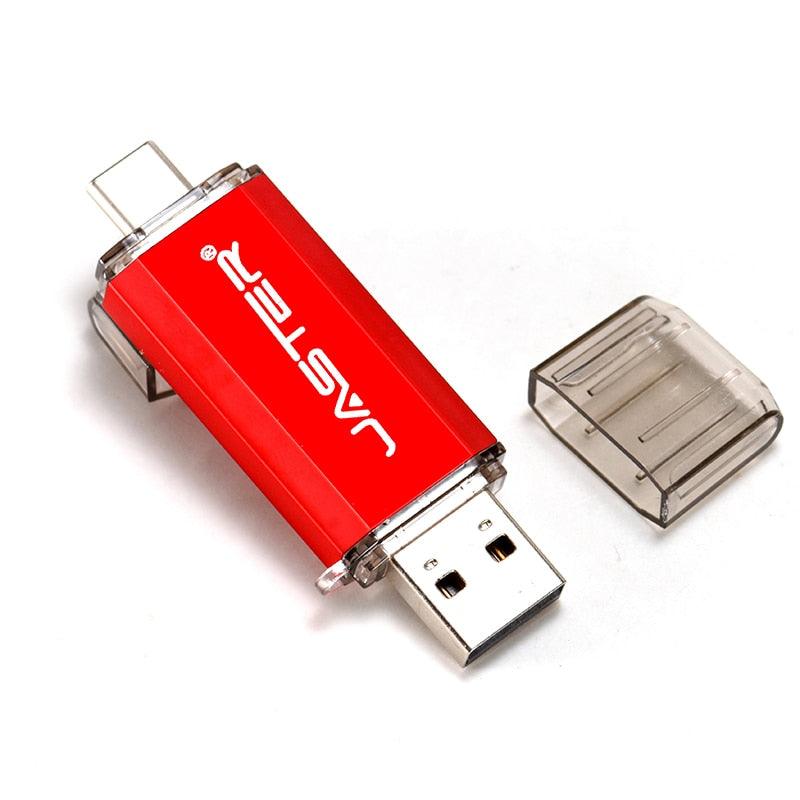 Rynx | Premium 2-in-1 Type-C USB Flash Drive - Golden Metal Design with High-Speed Data Transfer and Enhanced Security