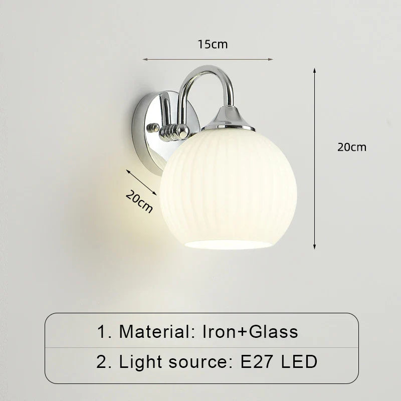 Rynx | ModernWall - Nordic LED Wall Lamp with Glass Dome for Atmospheric Indoor Lighting