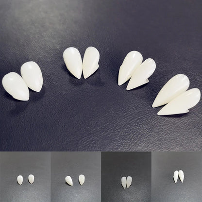 Rynx | 1 Pair Halloween Vampire Teeth Fangs Prosthesis Party Costume DIY Cosplay Props Fake Teeth Resin Fangs Zombie Masquerade Prop