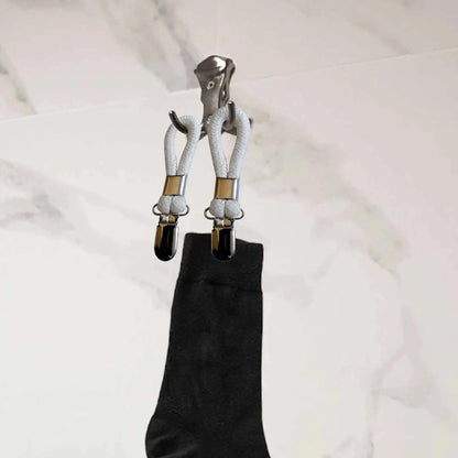 Rynx | Cotton Braided Towel Holder Set with Sturdy Metal Clips - Elegant Space-Saving Solution for Home and Kitchen