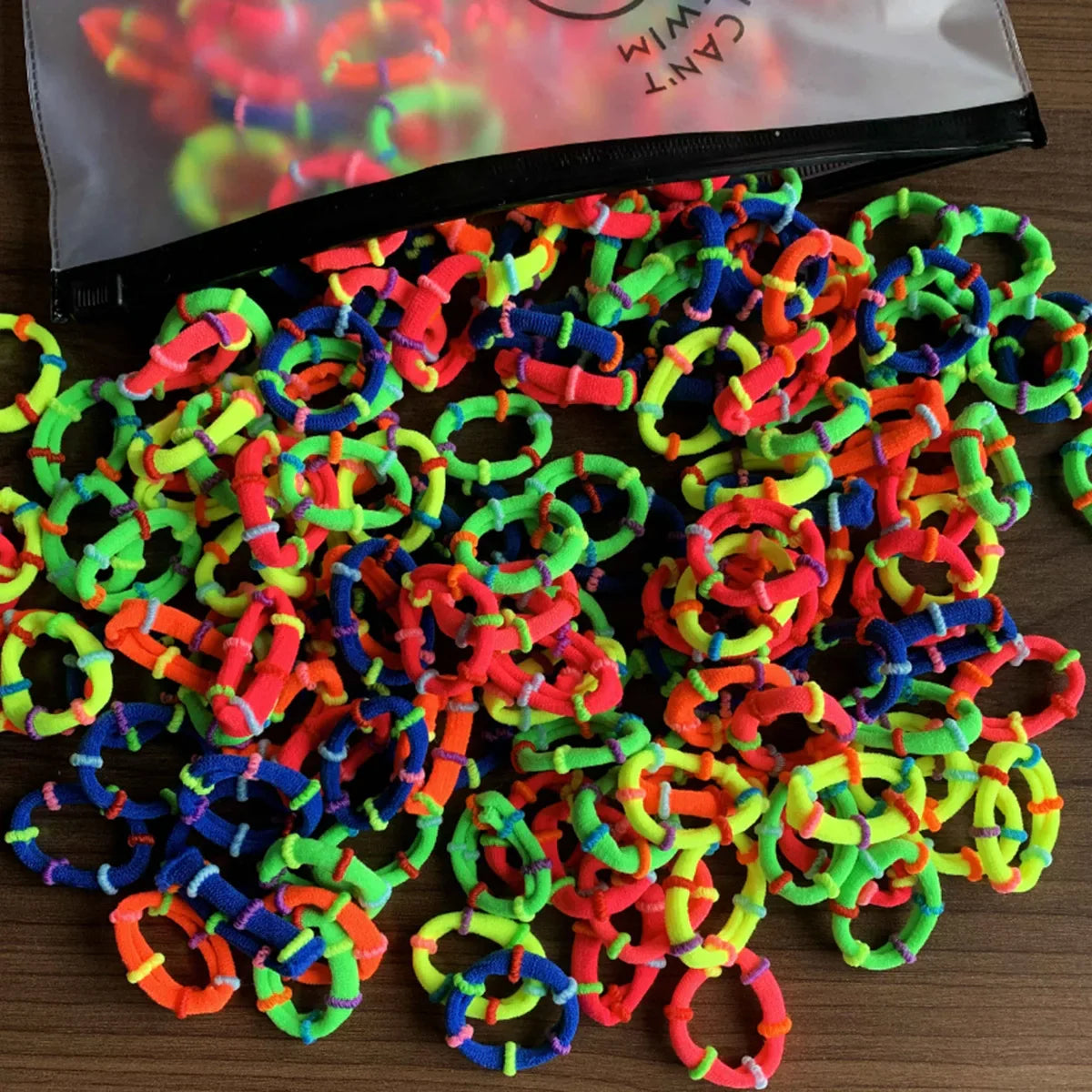 Rynx | 50/100pcs Colored Hair Ties for Kids: Elastic Hair Ties