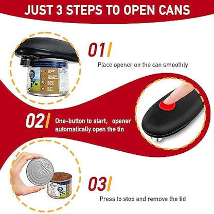 Rynx | Automatic Electric Can Opener - Hands-Free, One-Touch Portable Kitchen Tool for Jar and Bottle Opening, Convenient Opener Gadget