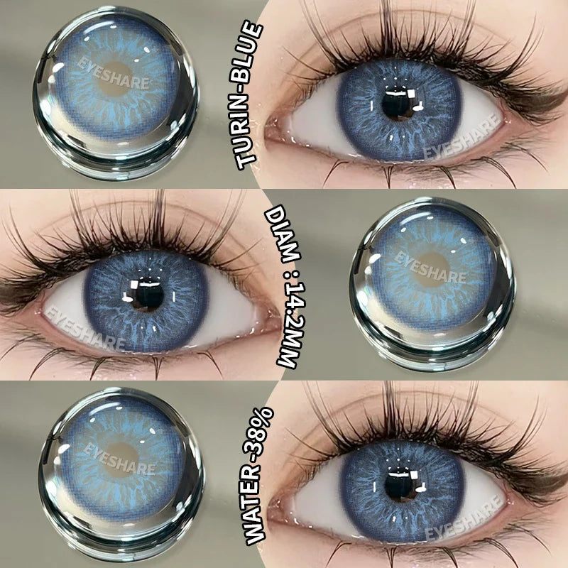 Rynx | 1 Pair New Colored Contact Lenses for Eyes Green Contact Lenses Fashion Blue Eye Lenses Annual Gray Beauty Contact Lenses