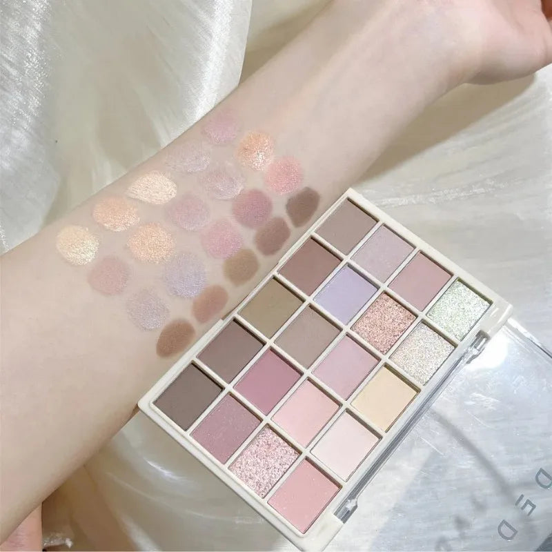 Rynx | 20 Colors Lavender Eyeshadow Palette Gradient Low Saturation Matte Pearlescent Eye Pigments Contour Shadow Plate Shimmer Eyeshadow