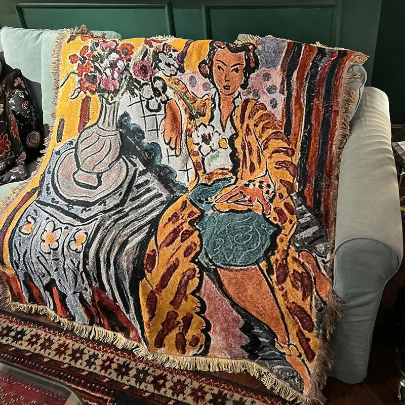 Rynx | Flower pattern wall tapestry blanket