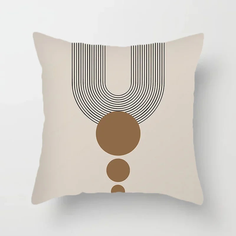 RYNX | Cushion cover - Modern Black-White Cushion Cover with Abstract Art Print C