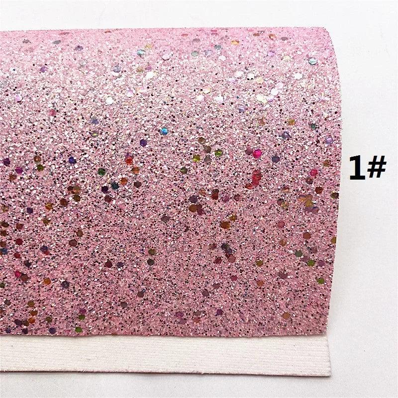 Rynx | Sparkling Pink Heart & Cloud Faux Leather Crafting Sheet - Ideal for DIY Projects
