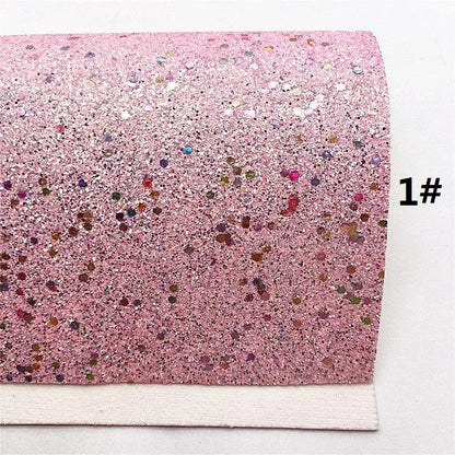 Rynx | Sparkling Pink Heart & Cloud Faux Leather Crafting Sheet - Ideal for DIY Projects