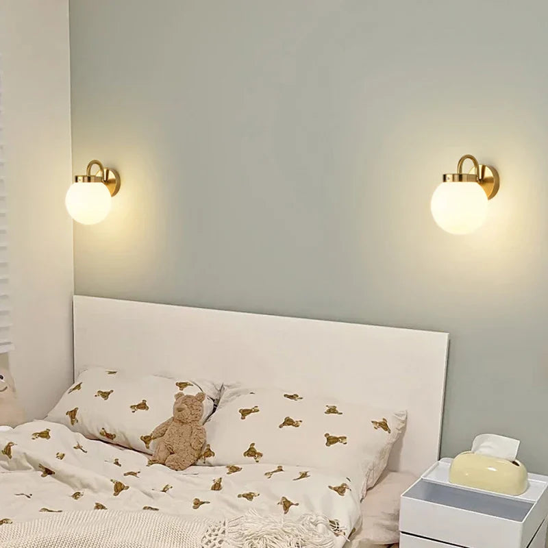 Rynx | ModernWall - Nordic LED Wall Lamp with Glass Dome for Atmospheric Indoor Lighting