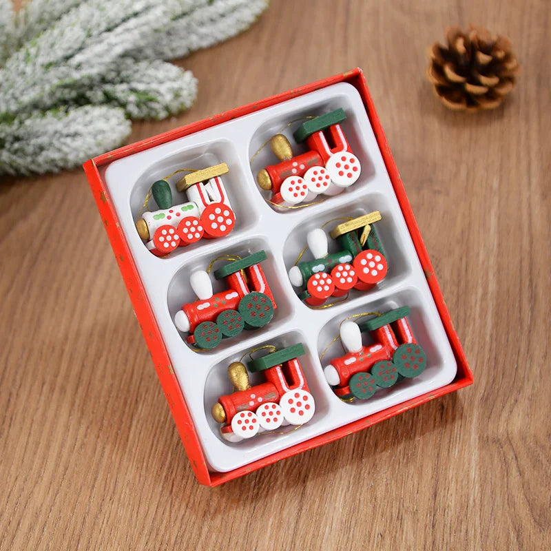 Rynx Wooden Pull Tags Christmas Tree Mini Hanging Doll Ornaments Decoration for Home 2024 Navidad Noel Xmas New Year 2025 Gifts