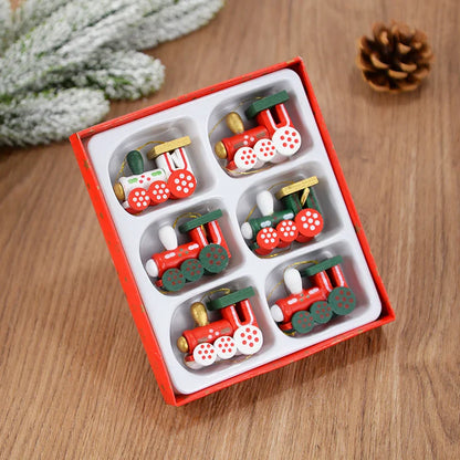 Rynx Wooden Pull Tags Christmas Tree Mini Hanging Doll Ornaments Decoration for Home 2024 Navidad Noel Xmas New Year 2025 Gifts
