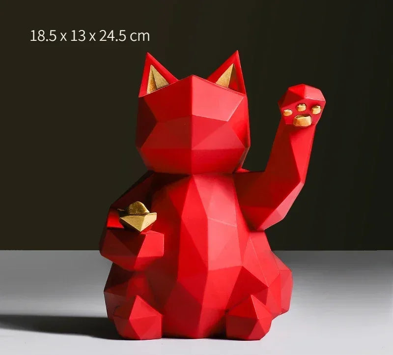 Rynx | Nordic Minimalism Geometry Lucky Cat Statues