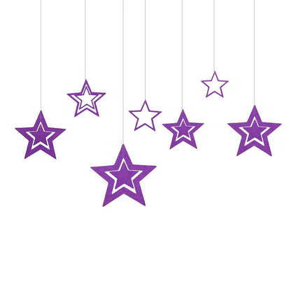 Rynx Rose Gold High Star Paper Garlands Banner Hanging for Wedding Christmas Decorations Kids Birthday Party Supplies Baby Party