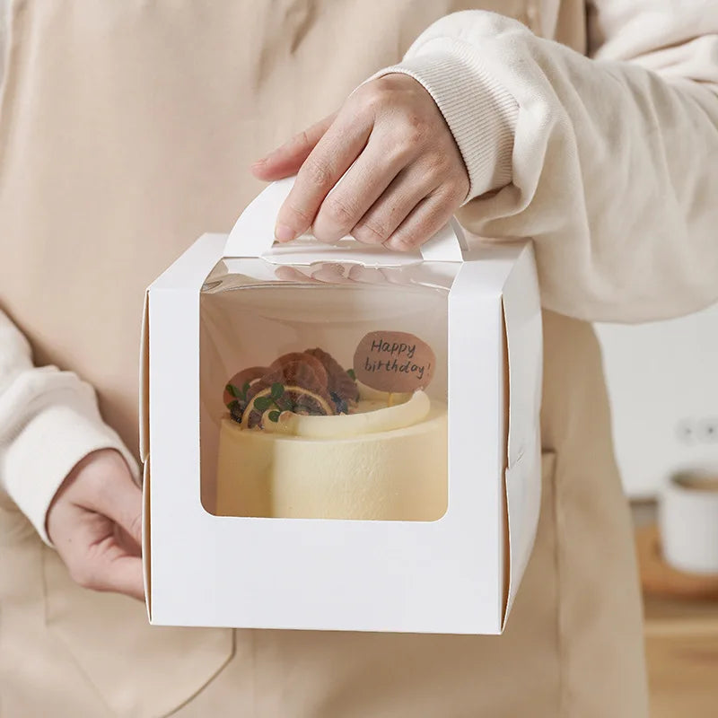 Rynx Large Cake Packaging Box Portable Muffin Cupcake Container Wedding Birthday Party Supplies Baby Shower Cookie Gift Paper Boxes