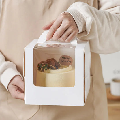 Rynx Large Cake Packaging Box Portable Muffin Cupcake Container Wedding Birthday Party Supplies Baby Shower Cookie Gift Paper Boxes