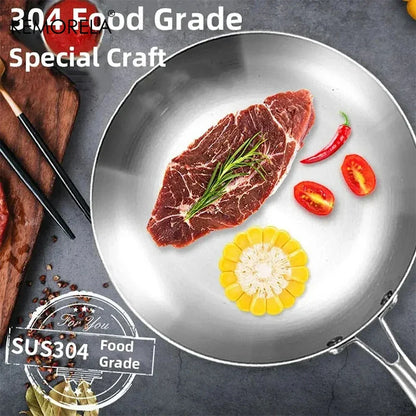 Rynx | 2/3PC Stainless Steel Frying Pan Set - 304 Food Grade Non-Stick Wok Pans, 2MM Thick, 5-Ply, Available in 22cm, 24cm, 26cm, 28cm
