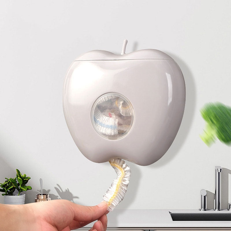 Rynx | Apple Shaped Wall Mounted Disposable Plastic Wrap Container