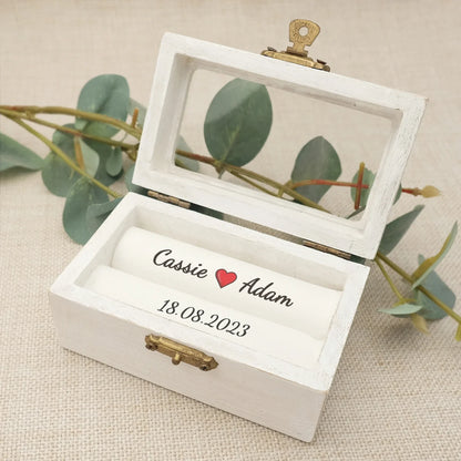 Rynx | Personalised Wedding Ring Box,Ring Box for Engagement,Ring Holder,ring box for wedding ceremonyengagement ring box