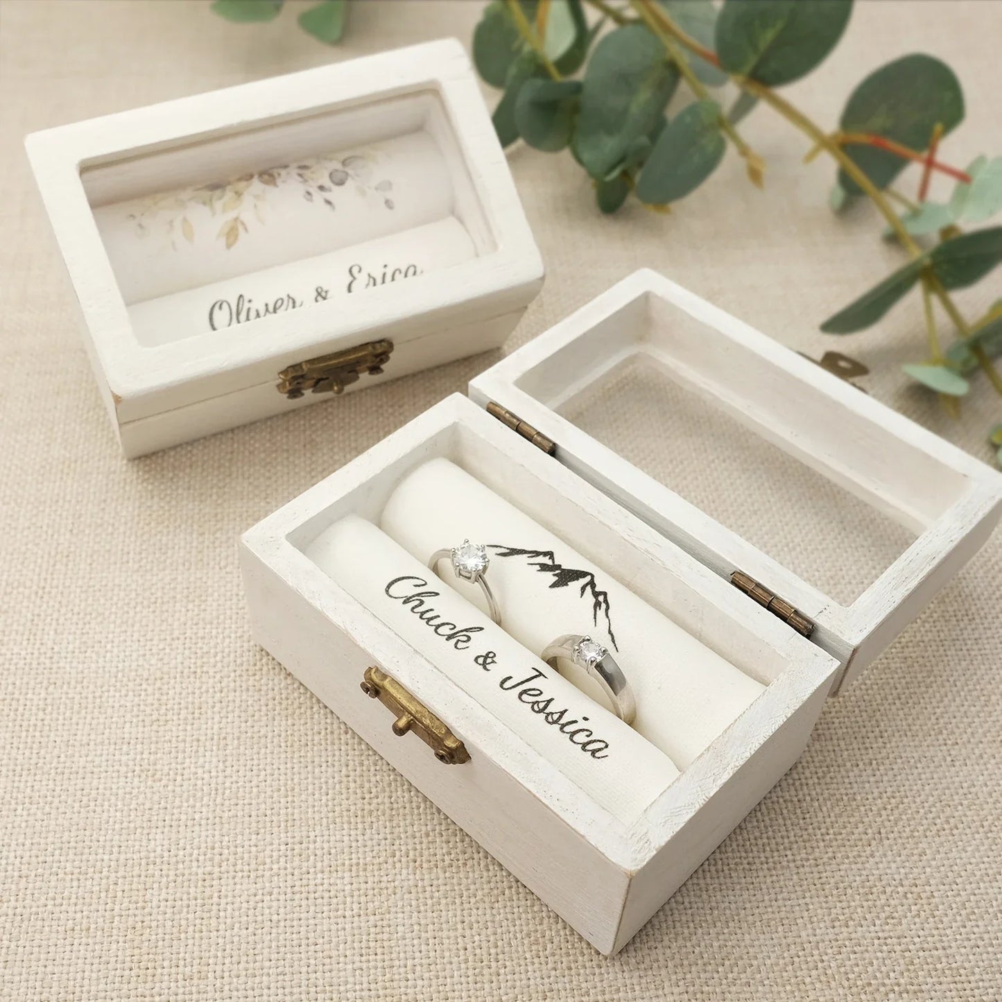 Rynx | Personalised Wedding Ring Box,Ring Box for Engagement,Ring Holder,ring box for wedding ceremonyengagement ring box