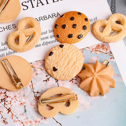 Rynx | 5-piece DIY hairpin set with cute food theme - Cute hamburger, chips, and cookie designs for kids