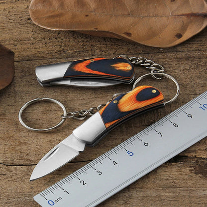 Rynx | Portable Small Blade Camping Keychain Knife - Stainless Steel Folding Pocket Knife with Key Ring Pendant, Perfect Bag Gift