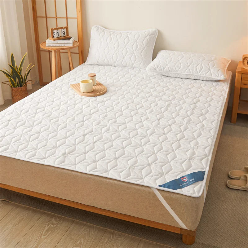 Rynx | Waterproof Mattress Topper with Elastic Band – Quilted Bed Protector Pad for Single/Double Beds | Winter Mattress Cover
