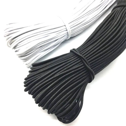 Rynx | High-Quality Strong Elastic Rope – White/Black Rubber Band for DIY Sewing and Crafts, Available in 1/2/3/4/5MM