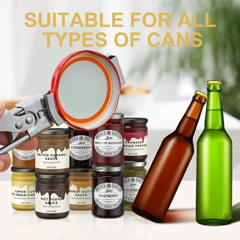 Rynx | Adjustable Stainless Steel Can Opener | Non-Slip Bottle Opener | New Kitchen Tool