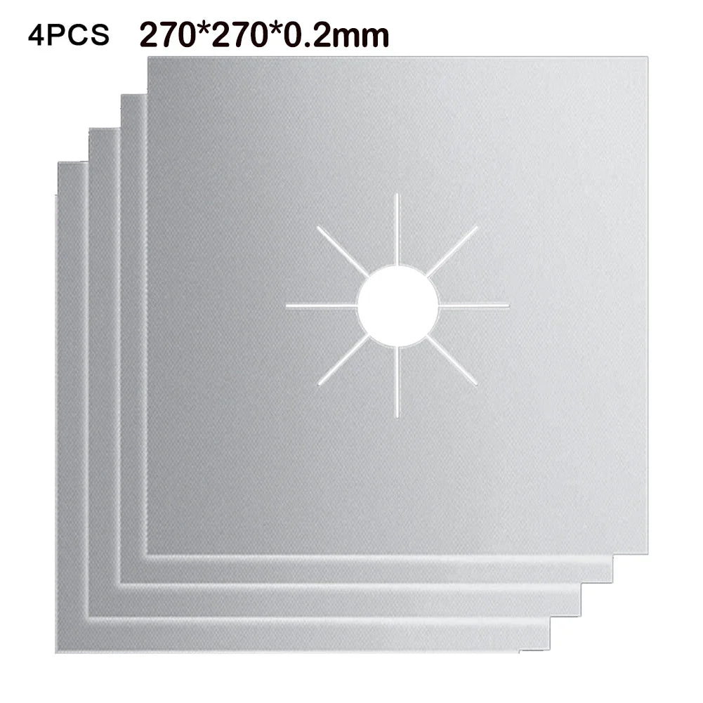 Rynx | 1 Set Gas Stove Pad and Protective Cover - 5-Hole Kitchen Cleaning and Anti-Dirty Non-Stick Reusable Stovetop Protector Pads