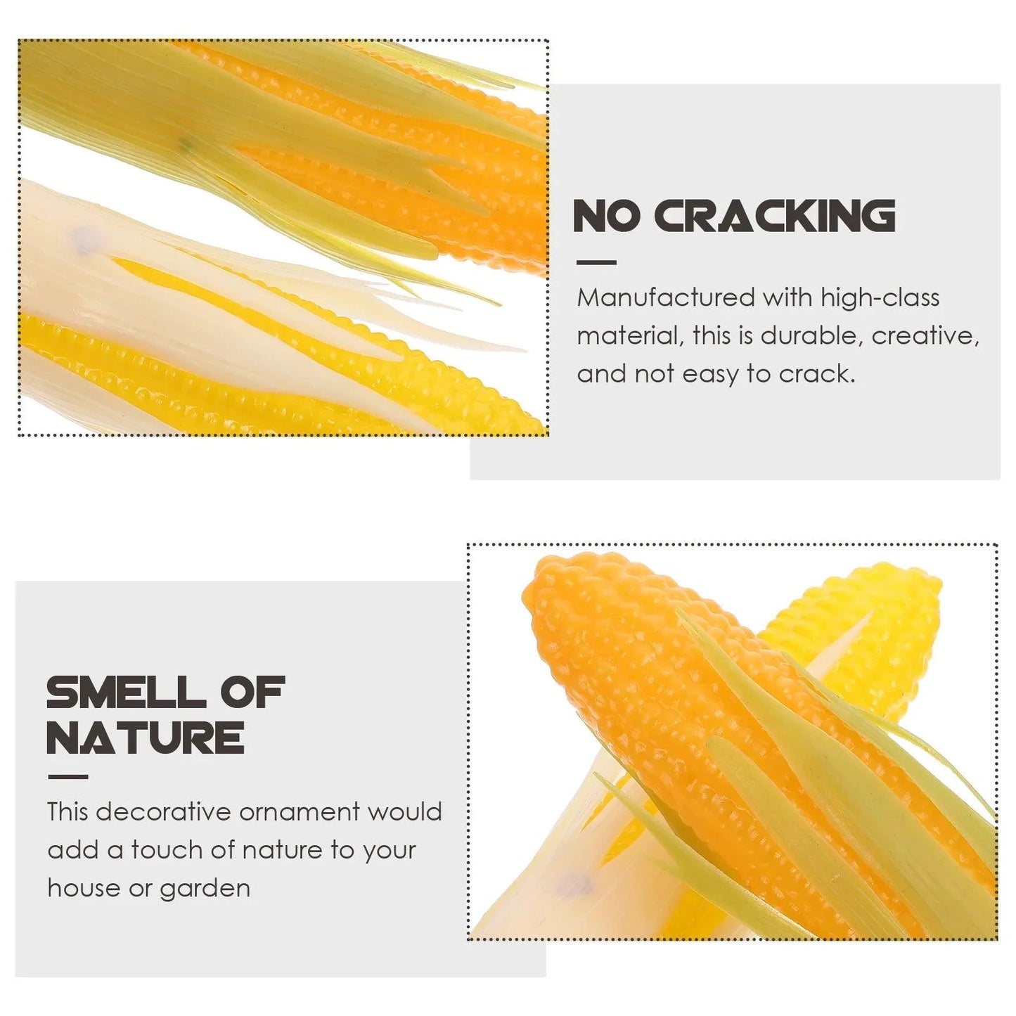 Rynx | Realistic Corn Decoration Set - Four Life-like Plastic Corn for Home and Photography