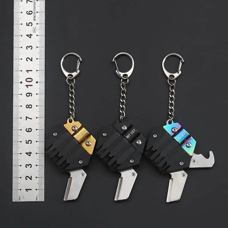 Rynx | Multifunctional Hexagon Coin Outdoor EDC Tool - Folding Coin Knife Keychain with Screwdriver, Pocket Mini Coltello Gear
