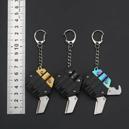 Rynx | Multifunctional Hexagon Coin Outdoor EDC Tool - Folding Coin Knife Keychain with Screwdriver, Pocket Mini Coltello Gear