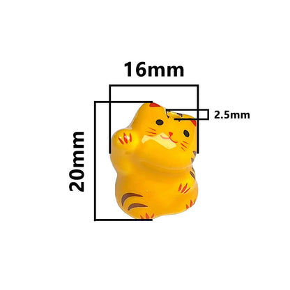 Rynx | Charming anime-inspired lucky cat ceramic beads for creative jewelry projects - 15x21mm porcelain essentials with vertical hole