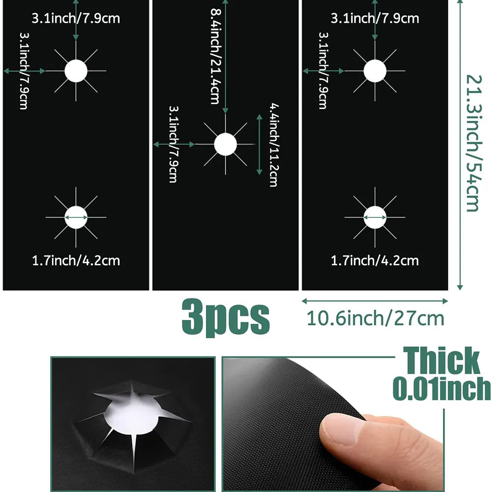 Rynx | 1 Set Gas Stove Pad and Protective Cover - 5-Hole Kitchen Cleaning and Anti-Dirty Non-Stick Reusable Stovetop Protector Pads
