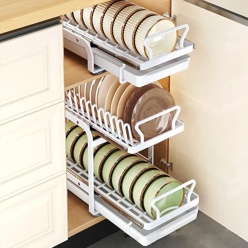Rynx | Kitchen Cabinet Sliding Storage Dish Rack
