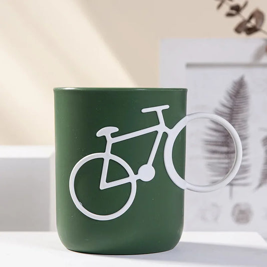 Rynx | Household Mouthwash Cup with Bike Handle – Simple Brushing Cup for Couples, Dormitory and Bathroom Use