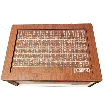 Rynx | Wooden Money Box Piggy Bank - Reusable Cash Bank with Savings Goal and Numbers for Encouraging Saving Habits